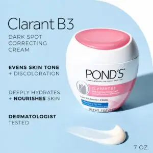 POND’S Clarant B3 – Crème correctrice anti-taches – Hydratant quotidien pour peaux sèches – Crème hydratante pour le visage aux vitamines B3 et C