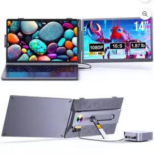 Extension d'écran pour ordinateur portable – Double moniteur portable 14" FHD 1080P IPS. Maximisez votre productivité