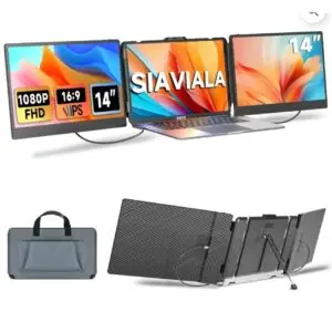 Extension d'écran pour ordinateur portable – Triple moniteur portable IPS 14" (1080p FHD) pour ordinateurs portables de 13" à 17,3"