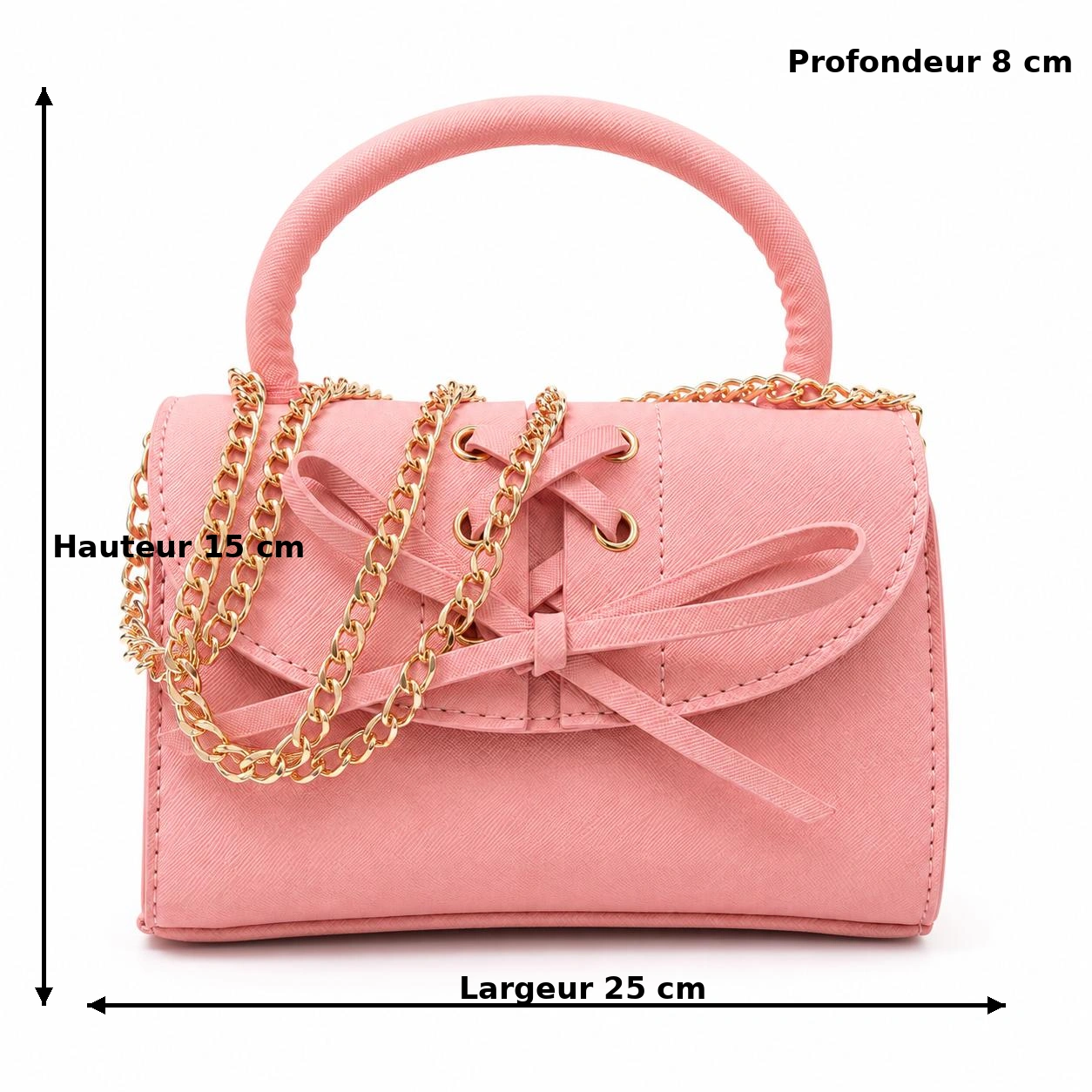 Petite Sac à main élégant Blush kiss avec chaîne dorée tres elegante - Image 4