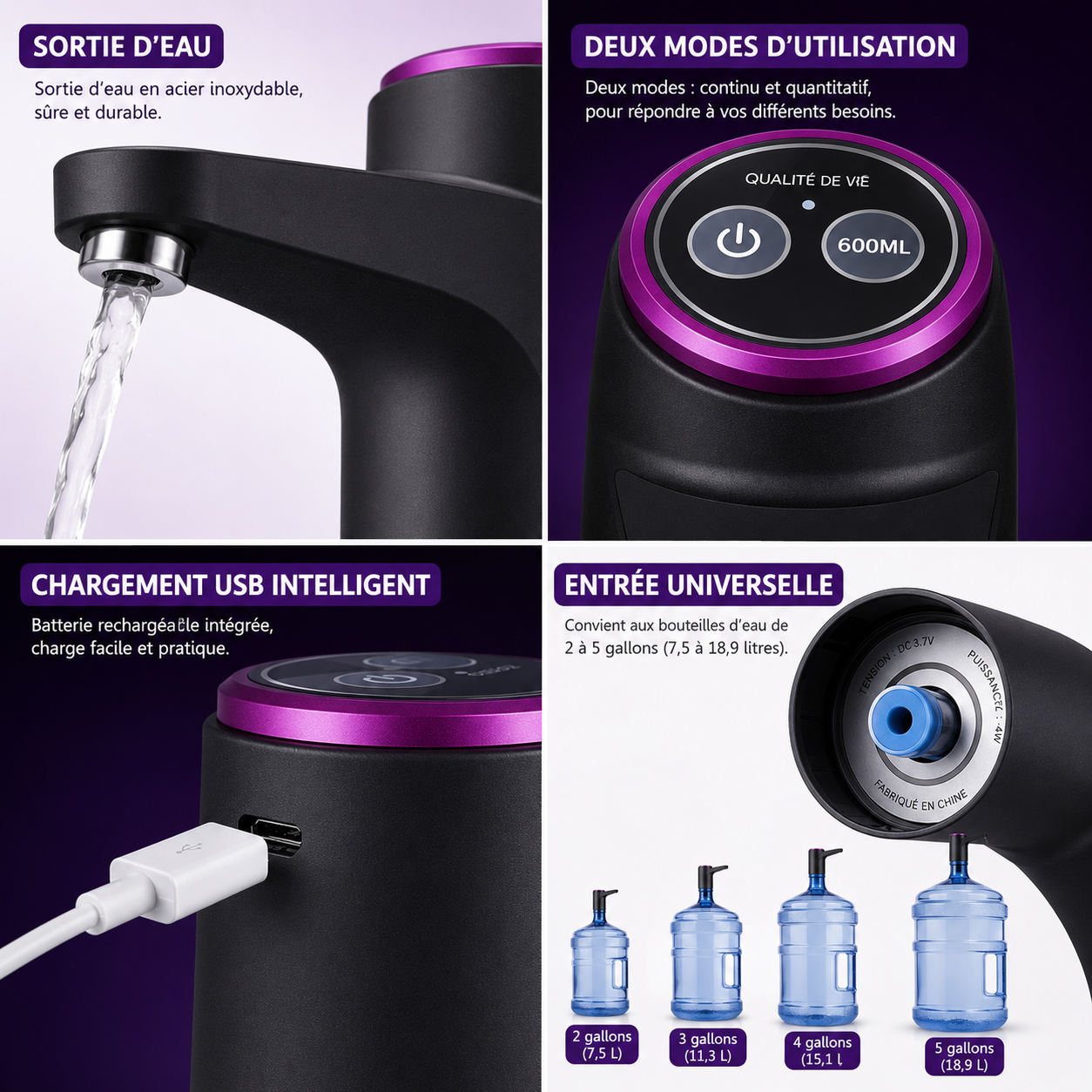 Ne vous fatiguez plus , utilisez ce distributeur d'eau avec pompe pour bonbonnes de 20 litres - Image 5