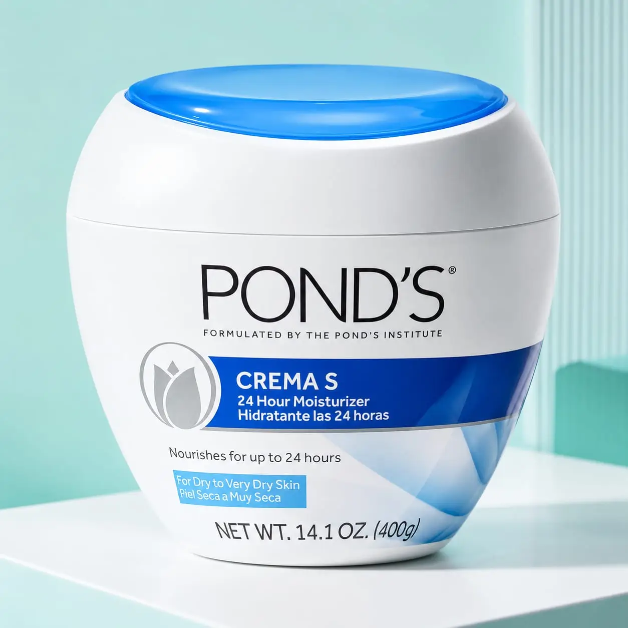 POND’S Crema S, Crème hydratante pour le visage – Peaux sèches à très sèches 400ml