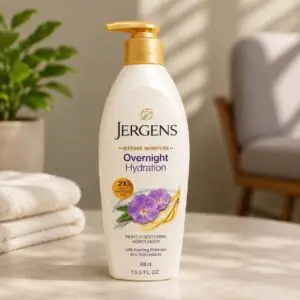 Jergens Over Night Repair – Soin hydratant corporel réparateur 400 ml. Réveillez-vous avec une peau plus douce, plus lisse et intensément hydratée