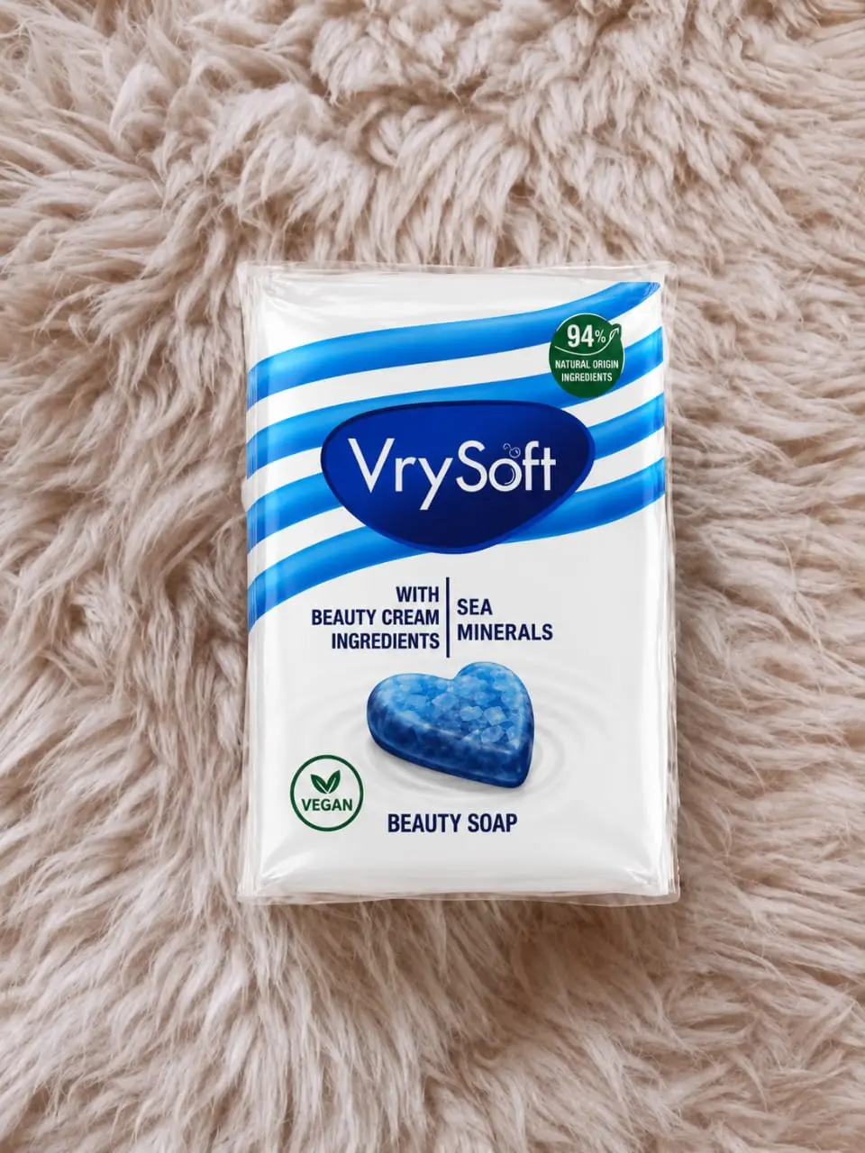 Savon de Beauté VrySoft aux Minéraux Marins Pauet de 4 ,savons élimine les impuretés tout en laissant la peau propre, fraîche et agréablement douce.