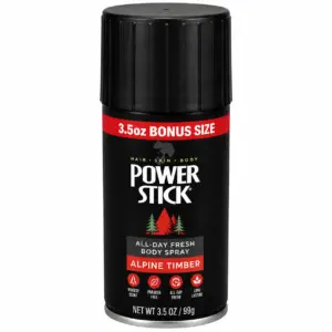 Deodorant Spray corporel HOMME Power Stick Alpine tember  (104ML) bonne odeur et Fraîcheure intense toute la journée