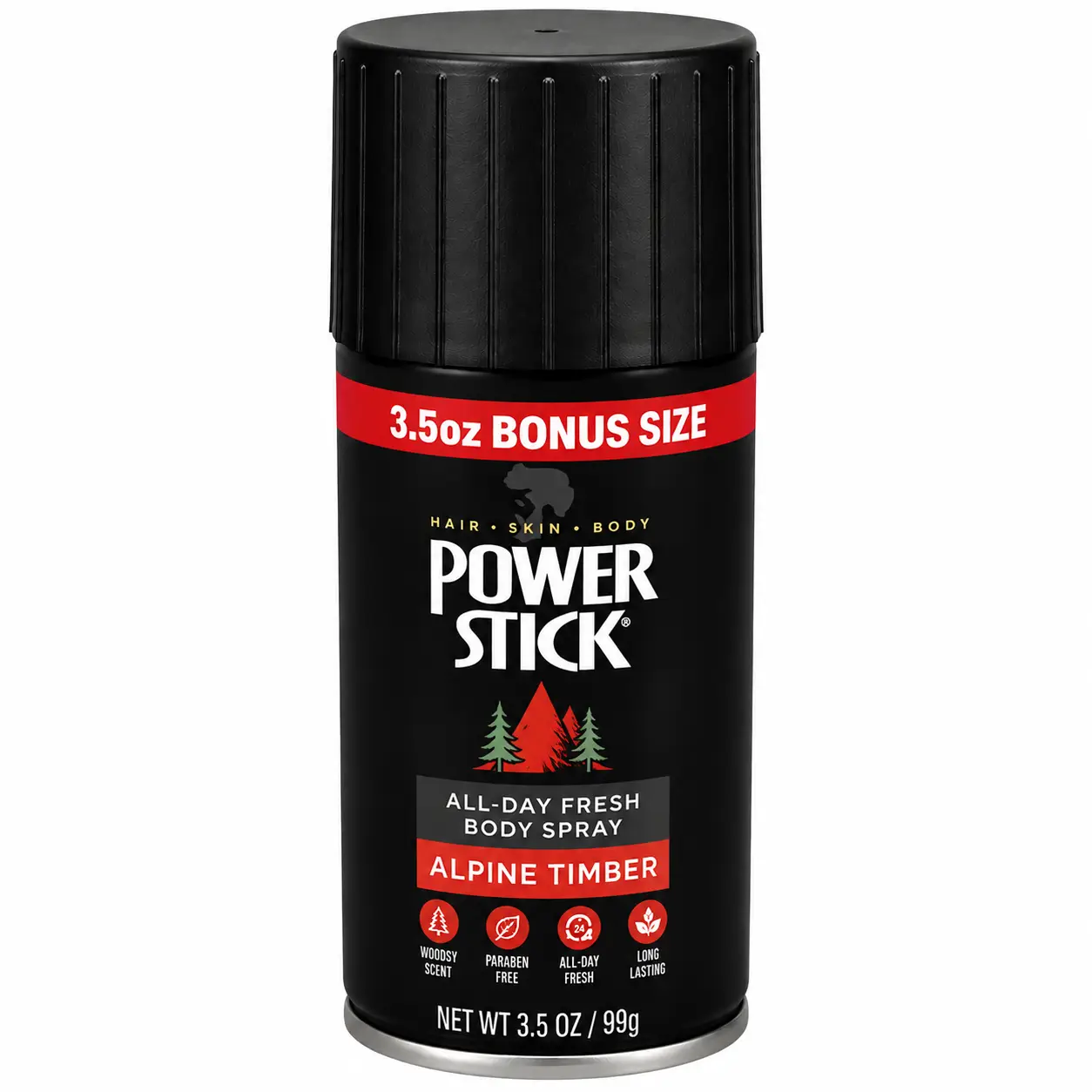 Deodorant Spray corporel HOMME Power Stick Alpine tember (104ML) bonne odeur et Fraîcheure intense toute la journée