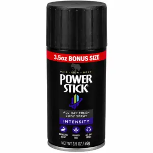 Deodorant Spray corporel HOMME Power Stick  Intensity  (104ML) bonne odeur et Fraîcheure intense toute la journée