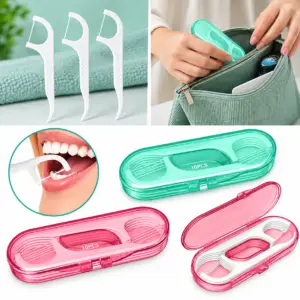 Fil Dentaire Portable avec Étui de Poche – 5 Boîtes de 10 , toujours à portée de main