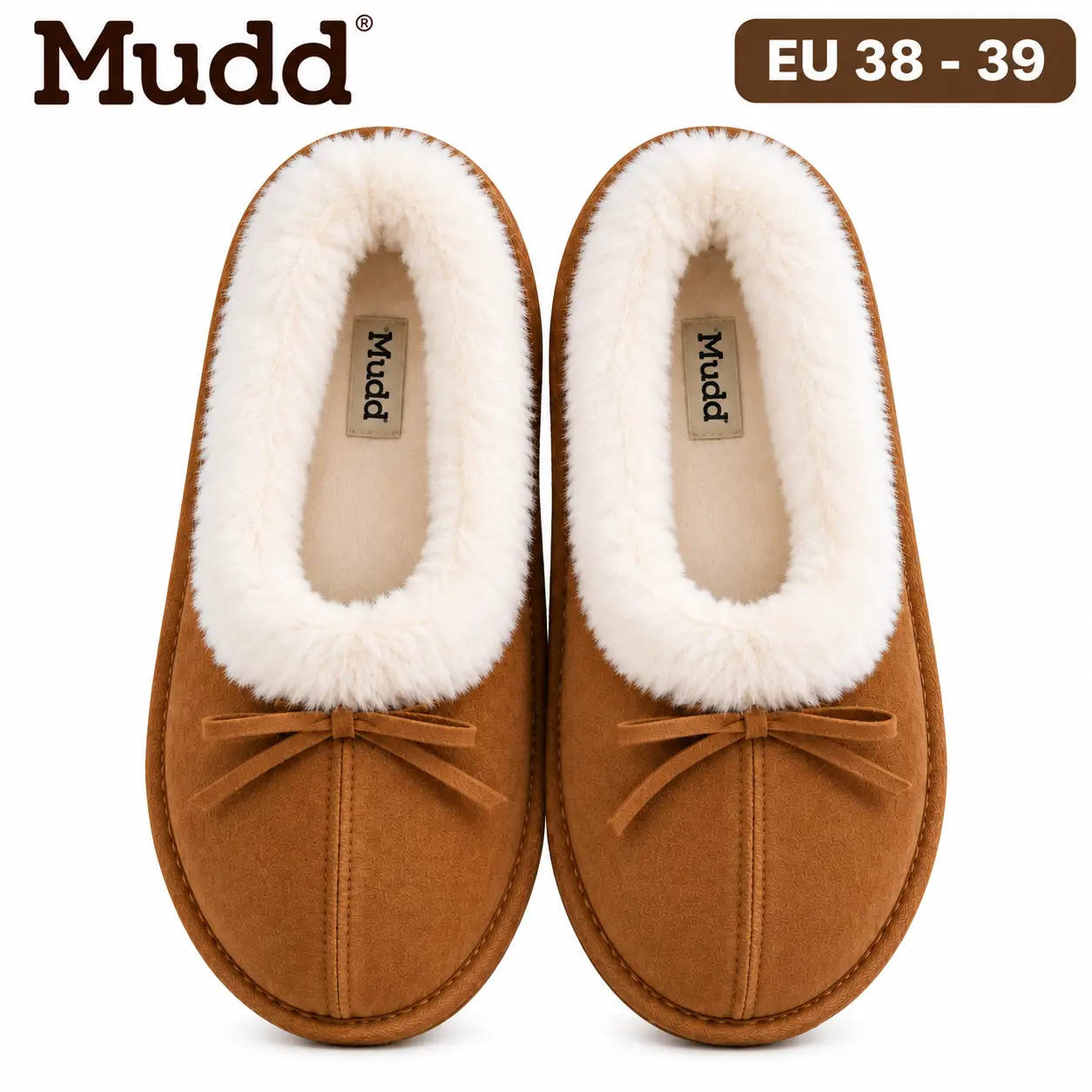 Mudd – Pantoufles Fourrées pour Fille/Femme – Confortables – Adaptées aux pointures 38 ou 39.