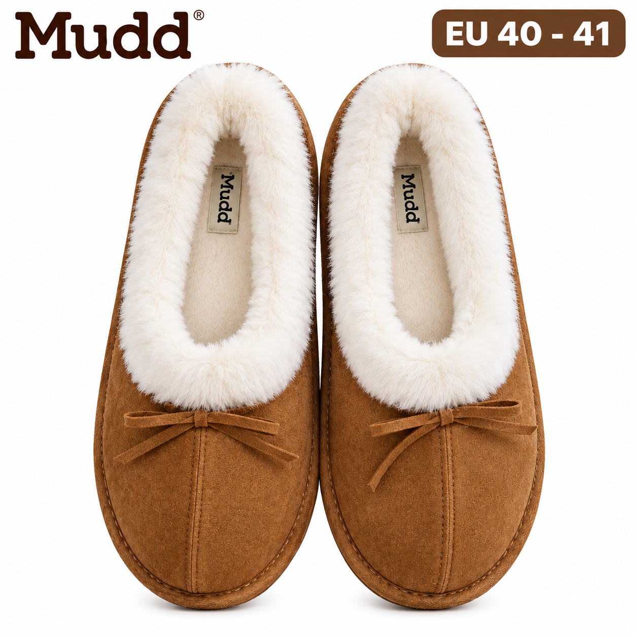 Mudd – Pantoufles Fourrées pour Fille/Femme – Confortables – Adaptées aux pointures 40 ou 41