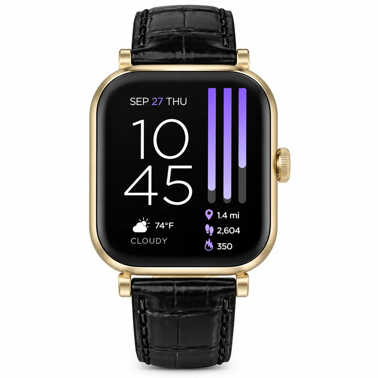 Montre Connectée iTOUCH BELLE – Gold/Black avec Bracelet en Similicuir CODE A - Image 3