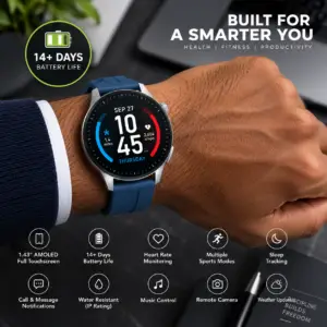 Montre Connectée iTOUCH Explorer 5 Pro – GPS, Appels Bluetooth & Sport Couleure Slate Blue