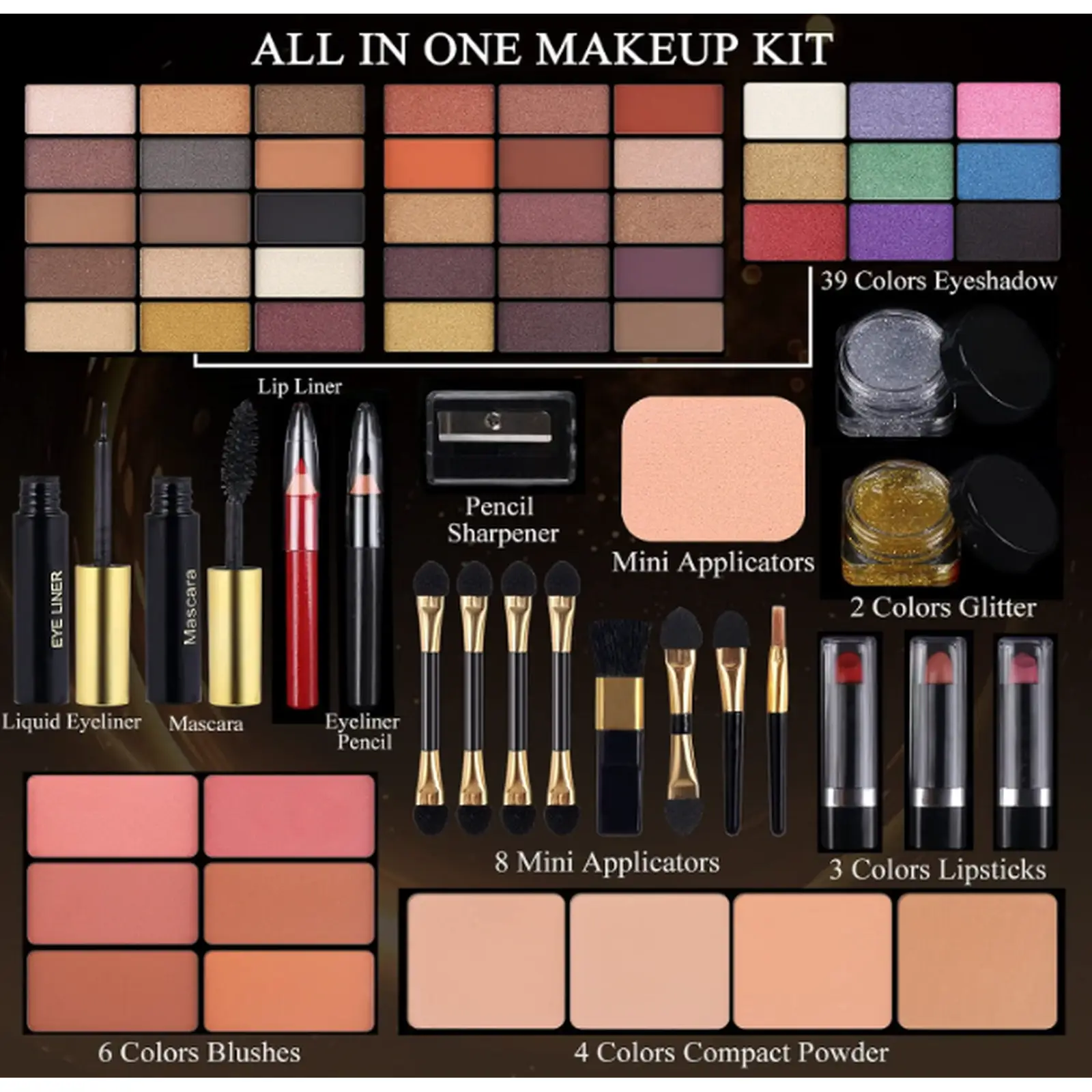 MORNECA Professional Makeup Kit – Coffret Maquillage Complet 58 Couleurs avec Miroir - Image 5