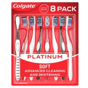 Brosse à dents manuelle Colgate Optic White 360° (souple), lot de 8.
