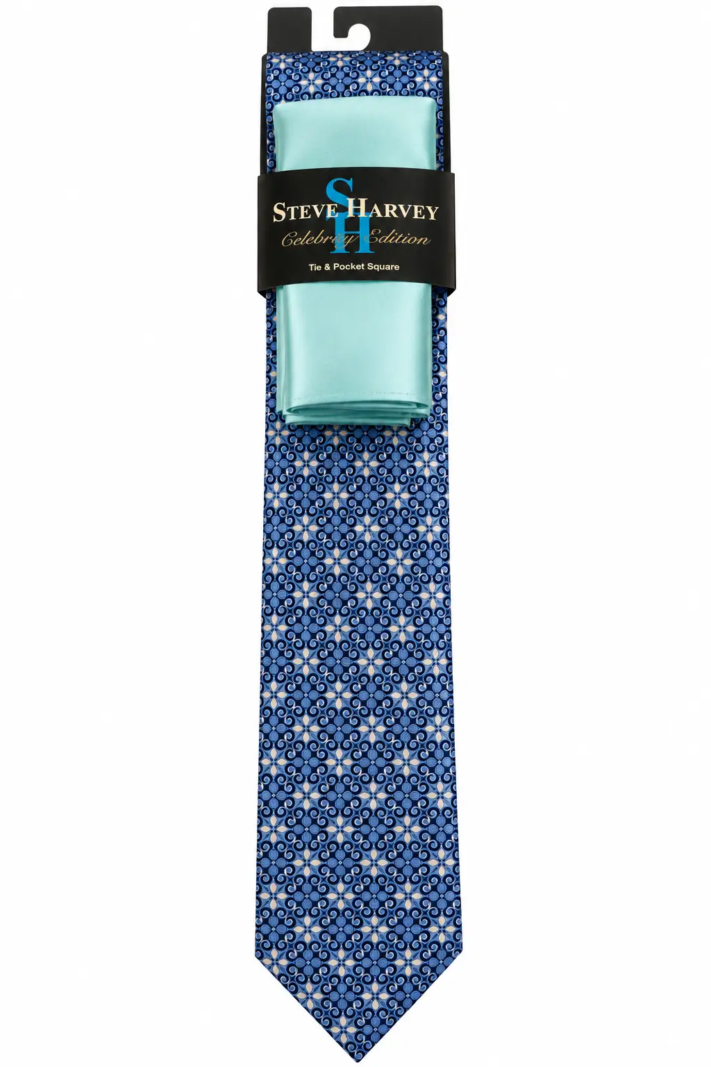 Steve Harvey Celebration Edition – Ensemble Cravate & Pochette Homme – Bleu et vert - Image 2