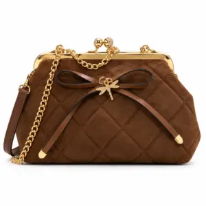 Sac à main LE BAG matelassé – Marron & Doré