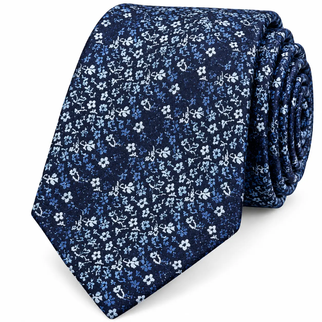 Perry Ellis Portfolio – Lot de 2 Cravates Homme – Fleurie et Bleu Marine - Image 2