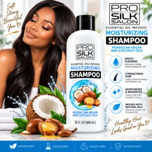 Pro Silk Salon Shampoo Hydratant – Huile d’Argan Marocaine & Huile de Coco – 946 mL