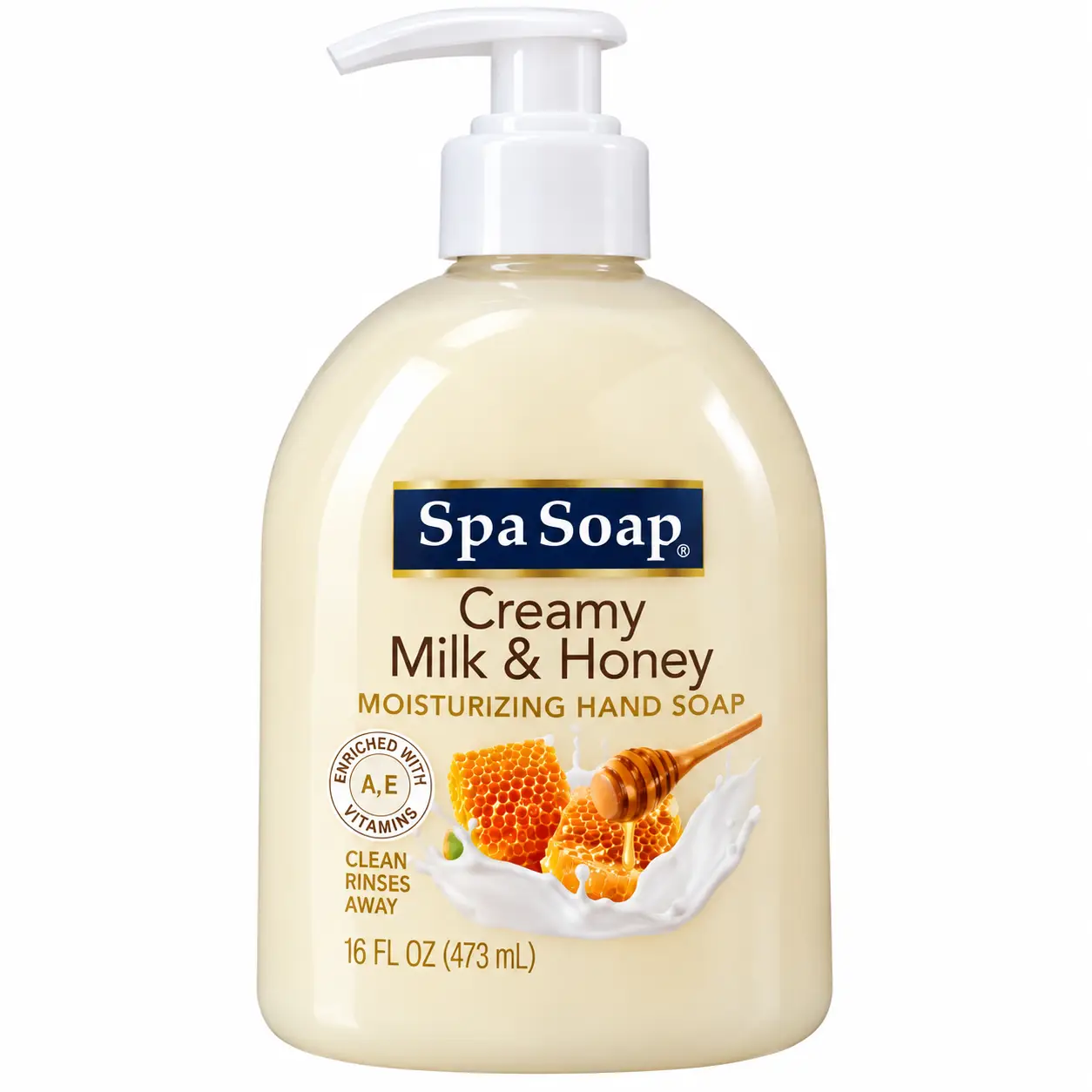 Spa Soap Savon Hydratant pour les Mains – Creamy Milk & Honey – 473 mL