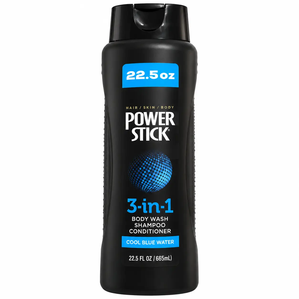 Power Stick 3-en-1 Homme – Gel Douche, Shampoo & Conditioner – Cool Blue Water – 665 mL - Image 2