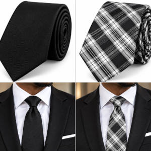 Nicole Miller New York – Lot de 2 Cravates Homme – Noir