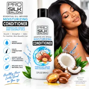 Pro Silk Salon Conditioner Hydratant – Huile d’Argan Marocaine & Huile de Coco – 946 mL