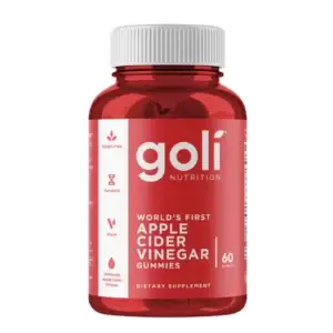 Gommes végétaliennes au vinaigre de cidre de pomme Goli, vitamines B9 et B12, 60 unités