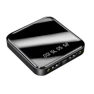 Mini batterie externe portable 10 000 mAh XSAOP – Batterie fine avec écran numérique effet miroir