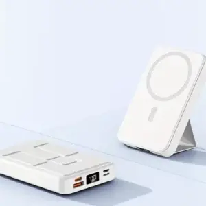 Batterie Externe Magnétique MagSafe 10 000 mAh – Charge Rapide 22,5W avec Support Intégré Couleur blanche