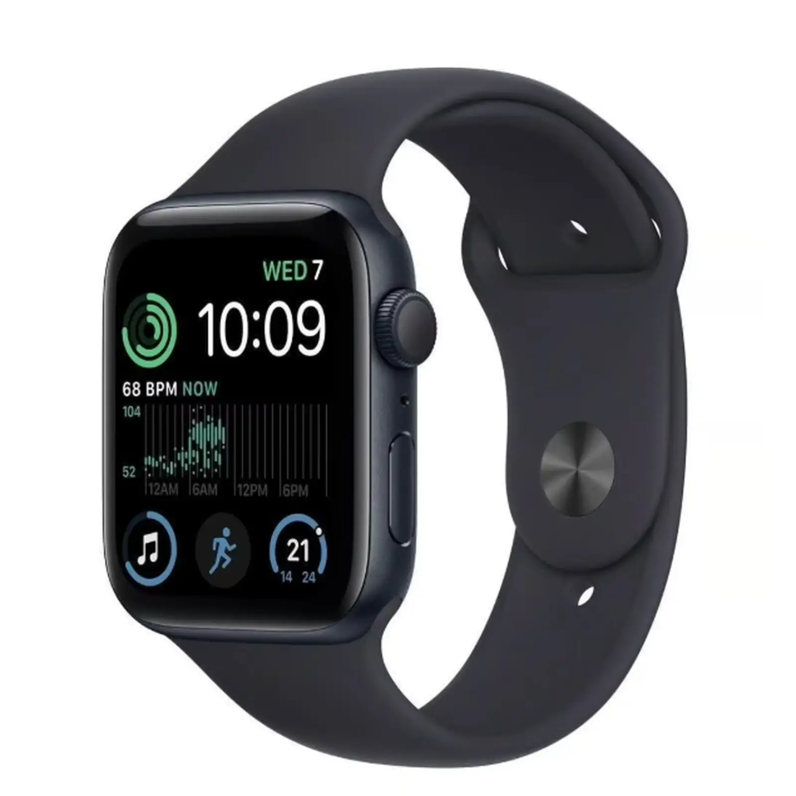 Apple Watch SE (2e génération) 44 mm Minuit Pre-Owned – Boîtier en aluminium Minuit, Bracelet Sport Minuit, GPS + Cellular