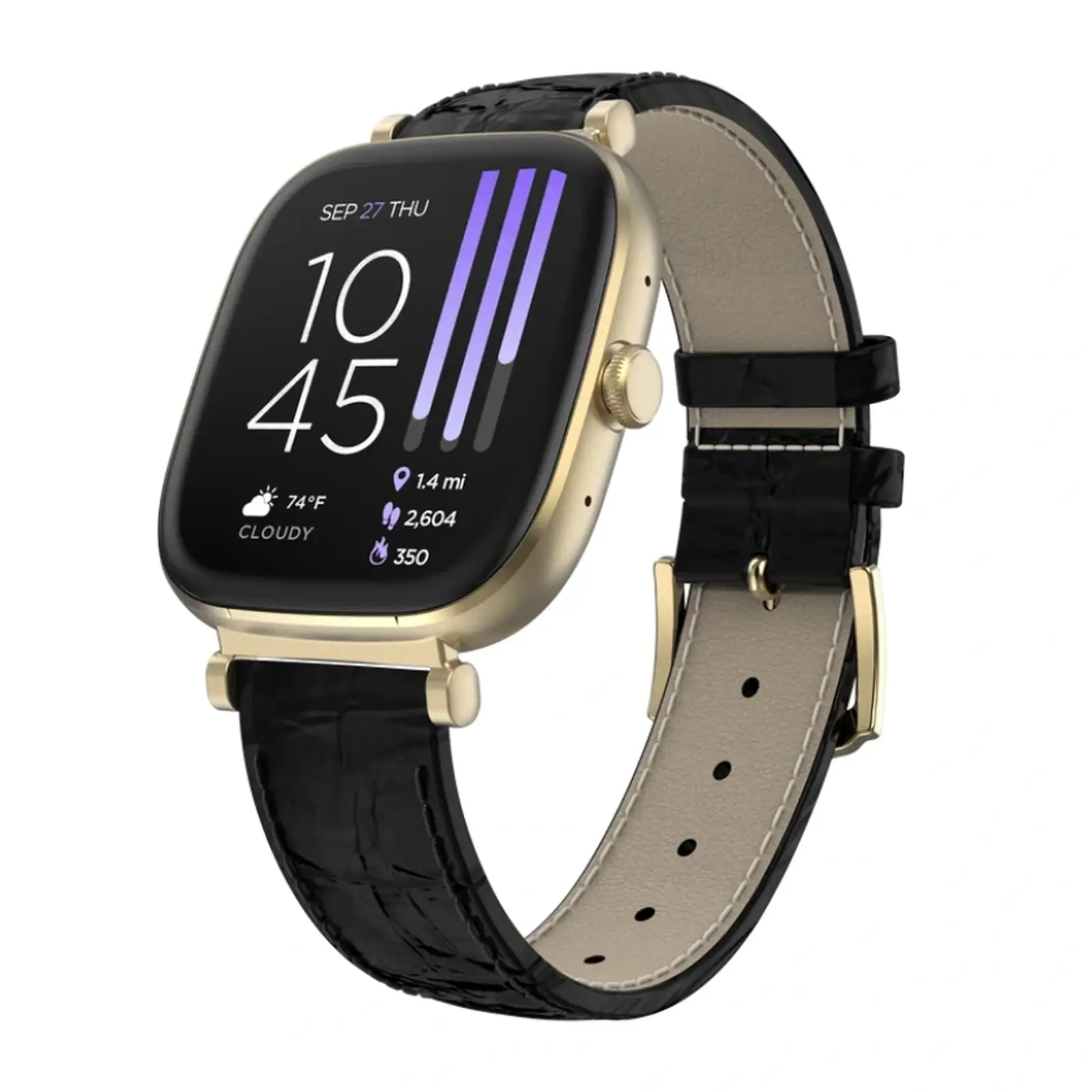 Montre Connectée iTOUCH BELLE – Gold/Black avec Bracelet en Similicuir CODE A - Image 2
