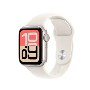 Apple Watch SE 3 [GPS 40 mm] – Boîtier en aluminium (coloris Lumière stellaire) et bracelet Sport (coloris Lumière stellaire) – S/M