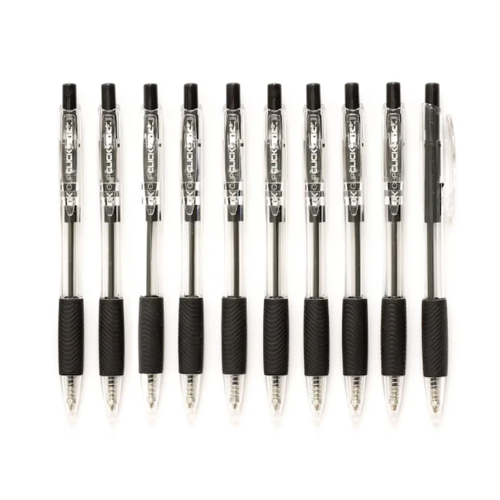Stylos à bille noire Clipclicks Inc., paquet de 10. Profitez d'une écriture fluide et sans effort - Image 2