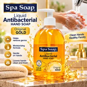 Spa Soap – Savon Liquide Antibactérien pour les Mains Original Gold – 473 mL
