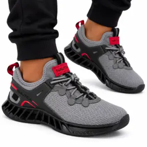 Chaussures Nautica Sport – Gris, Noir & Rouge – Taille US 6 / EU 38