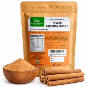 CEYLONFLAVORS – Cannelle de Ceylan Bio en Poudre – 15 oz (425 g)