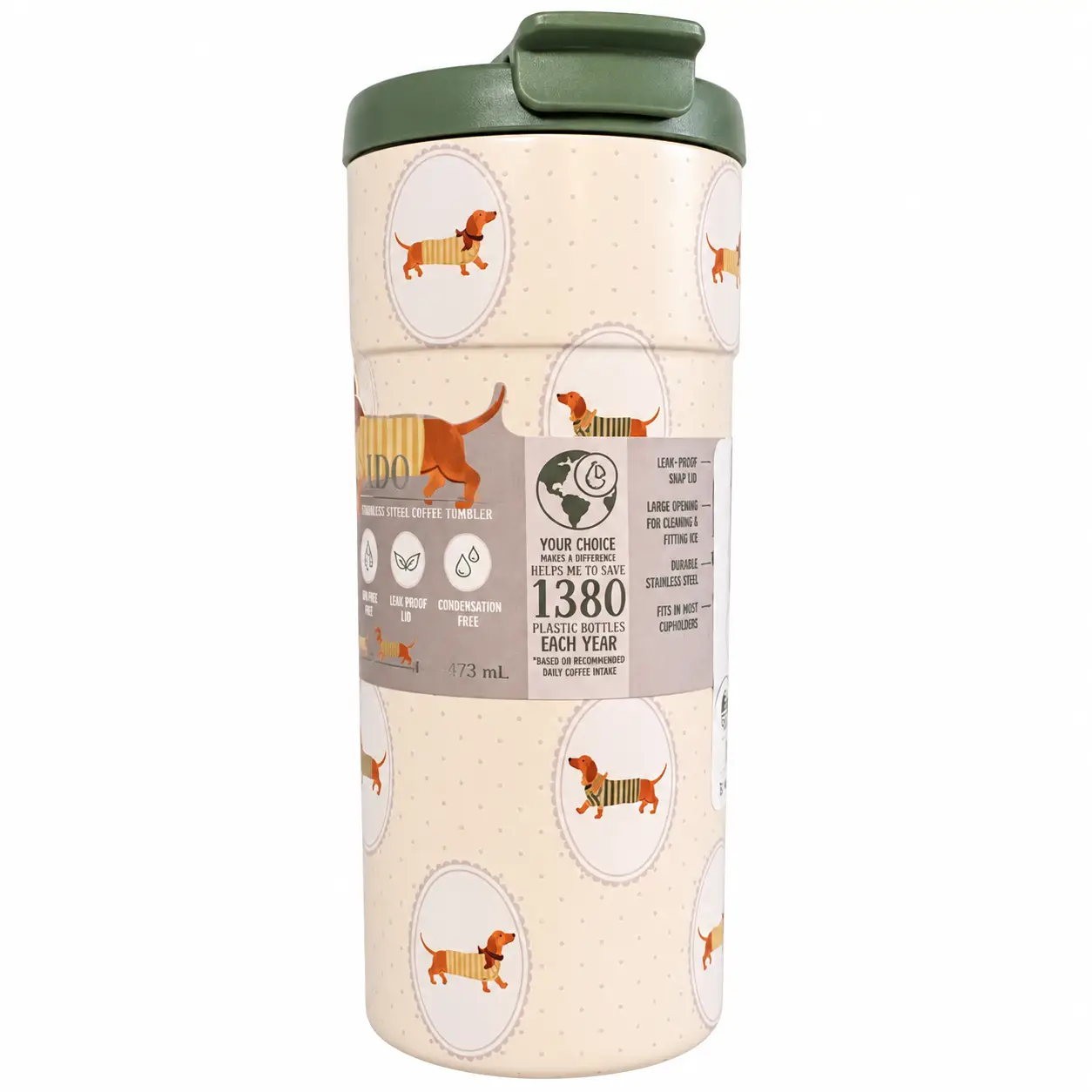 CORTADO Gobelet isotherme en acier inoxydable (6h au chad et 24h au frais) 473 ml
